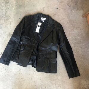 Black leather jacket